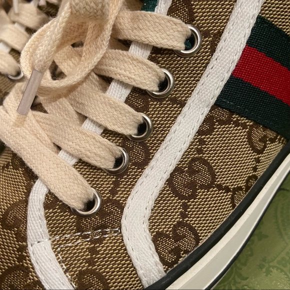 🟩🟥🟩 Gucci High-Top Tennis 77’ Shoes! WOW 🔥! Men sz 7.5 - Picture 6 of 14